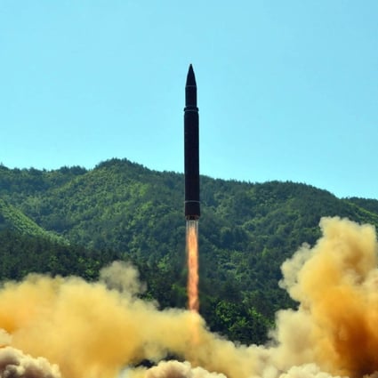 North Korea test-fires an intercontinental ballistic missile last week in this photo distributed by the official Pyongyang news agency. Photo: AFP via KCNA