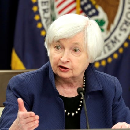 US Federal Reserve Chair Janet Yellen speaks during a news conference after a two day Federal Open Market Committee (FOMC) meeting in Washington DC on March 15. Photo: REUTERS