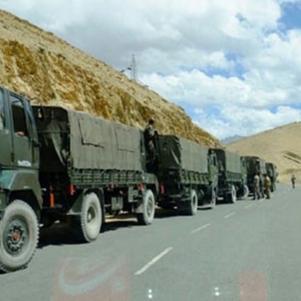 A convoy of military trucks is seen heading for Tibet. Photo: Handout