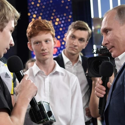Russian President Vladimir Putin during the programme. Photo: AFP
