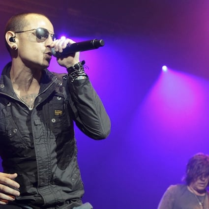 Chester Bennington performs during the MMRBQ Music Festival 2015 at the Susquehanna Bank Centre in Camden, New Jersey. Linkin Park said their hearts are broken due to the death of Bennington, who died by hanging last week. Photo: AP