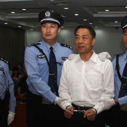 A file picture showing Bo Xilai in court during his corruption trial four years ago. Photo: AFP