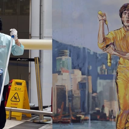 Bruce Lee murals seen at the Hong Kong International Airport. Photo: K. Y. Cheng