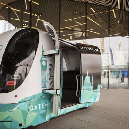 A driverless pod used in trials by the GATEway Project.