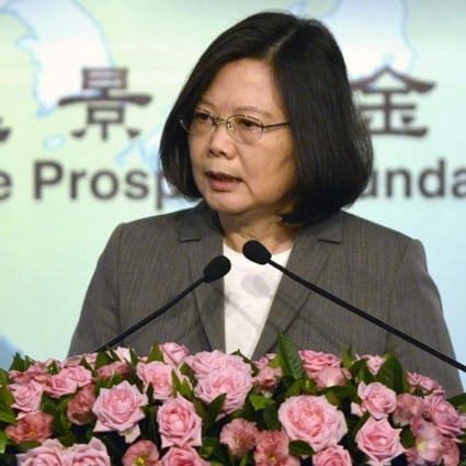 Taiwanese President Tsai Ing-wen speaks during the Asia-Pacific Security Dialogue in Taipei on Tuesday. Photo: AFP