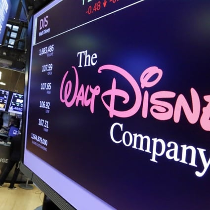 The Walt Disney Company logo appears on a screen above the floor of the New York Stock Exchange earlier this week. Photo: AP