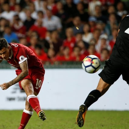 Liverpool’s Philippe Coutinho in action against Leicester City in the recent Premier League Asia Trophy tournament in Hong Kong. Photo: Reuters