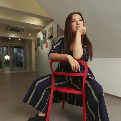 Singer Janice Vidal, who will perform a concert at the Hong Kong Coliseum in January, at her art exhibition at Soho Yard Gallery & Events Space in July. Photo: Xiaomei Chen