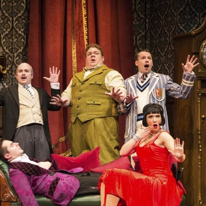 Cast members James Watterson and Meg Mortell (front), and (back, from left) Edward Howells, Edward Judge and Alastair Kirton. Photo: Helen Murray