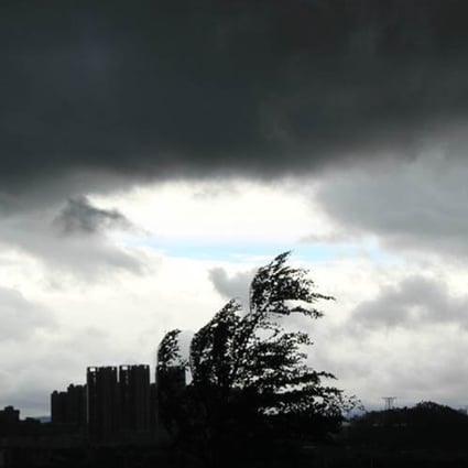 The sky above Jiangmen city, Guangdong on Sunday morning after Pakhar made an earlier landfall at Taishan. Photo: Handout