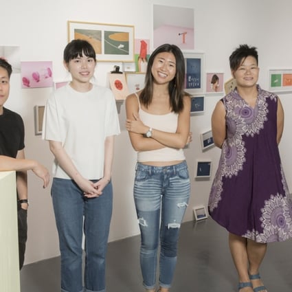 From left: Leung Mong-sum, Chan Oi-yan, Hung Ching-yan, Vera Chiu and Chang Yue-lam are the young artists featured in this year's First Smash exhibition at Art Experience Gallery. Photo: courtesy of Art Experience Foundation