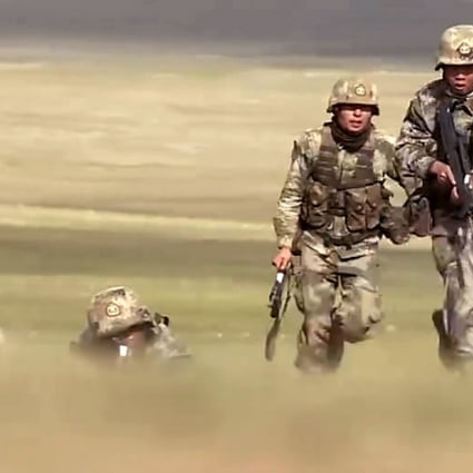 Chinese television footage of a live-fire military exercise in Tibet during the standoff with India on the border. Photo: Handout
