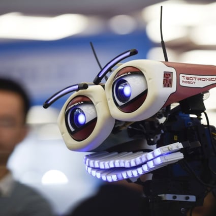 A robot called Teotronico plays the piano and sings at the 2017 World Robot Conference in Beijing last month. China has set out ambitious plans to lead the world in artificial intelligence by 2030. Photo: AFP