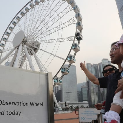 The Hong Kong Observation Wheel is closed in Central. Photo: Edward Wong