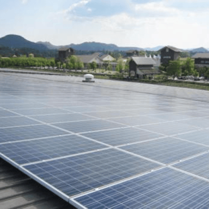 A solar panel installed on a commercial building in Nakhon Ratchasima province. New rules will open the door for detached houses, warehouses, factories and offices to sell their leftover solar power. Photo: Bangkok Post