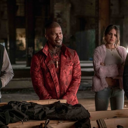 From left: Ansel Elgort, Jamie Foxx, Eiza Gonzalez and Jon Hamm in Baby Driver (category IIB), directed by Edgar Wright and also starring Lily James.