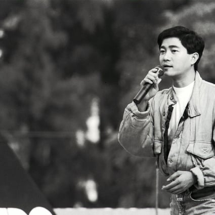 Danny Chan performs at a concert to promote Aids awareness in 1990.