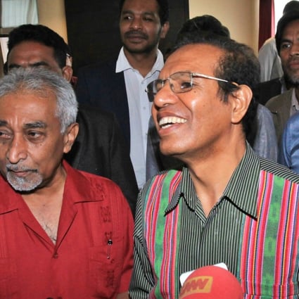 Mari Alkatiri (left) will serve as East Timor’s prime minister for a second time. Photo: EPA
