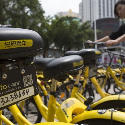 A bike-sharing service in Shenzhen. Chinese bike-shares are proving an inspiration as far afield as California. Photo: May Tse