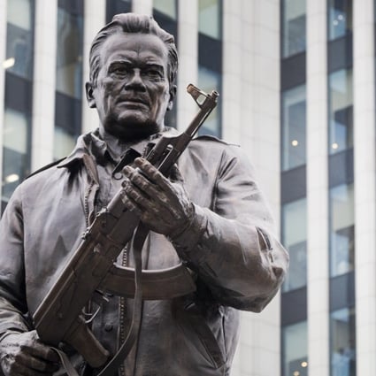 A new monument to Russian firearm designer Mikhail Kalashnikov. Photo: AP