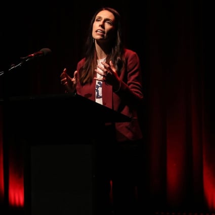 Jacinda Ardern speaks at a Labour Party rally ahead of the country’s general election. Photo: AFP