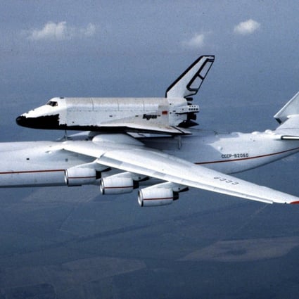 A file picture of a Ukraine-made heavy cargo AN-225 Mriya aircraft, designed at the Antonov design centre in 1988, transporting a Soviet-designed Buran space shuttle. Motor Sich supplies engines for Antonov aircraft. Photo: AP
