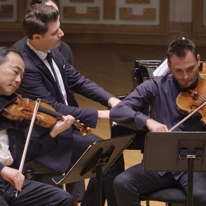 Violinist Cho-Liang Lin, pianist Alessio Bax and Maxim Rysanov, viola, perform during Premiere Performances’ 10th Anniversary Gala Concert at the Hong Kong Cultural Centre. Photo: PPHK