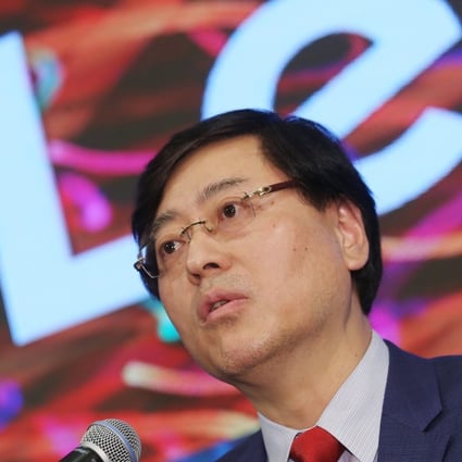 Lenovo 's Chairman Yang Yuanqing attends the company’s annual results news conference in May. Photo: K.Y. Cheng