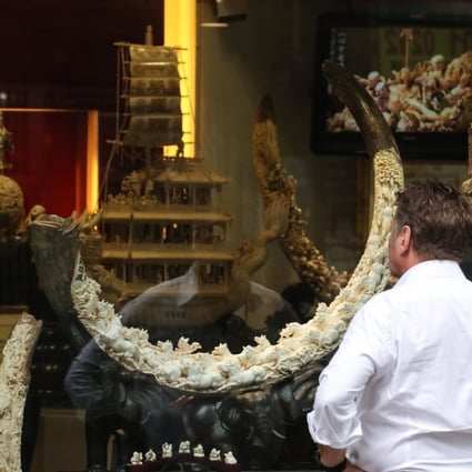 Ornately carved ivory in a shop on Hollywood Road in Sheung Wan, Hong Kong. Photo: Felix Wong