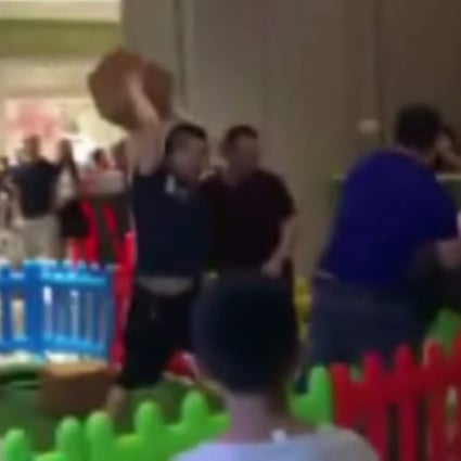 Footage of the confrontation at a children’s playground in a shopping centre circulated online. Photo: Handout