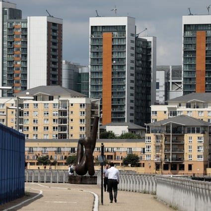 View of residential flats in London, where home values declined 2.7 per cent in September from a year earlier. Photo: Bloomberg