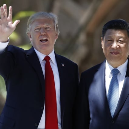 US President Donald Trump and his Chinese counterpart Xi Jinping pictured in Florida in April. They are expected to meet in Beijing next month. Photo: AP