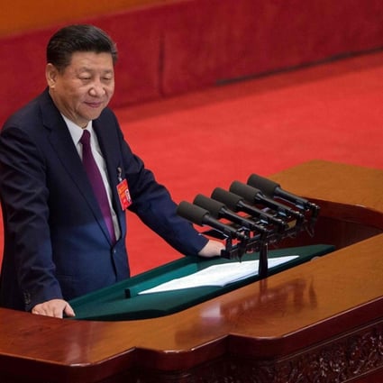 Chinese President Xi Jinping details the direction for China over the next five years at the opening session of the Communist Party’s national congress in Beijing on Wednesday. Photo: AFP