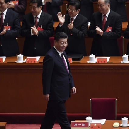 President Xi Jinping attends the opening session of the 19th Communist Party congress at the Great Hall of the People in Beijing. Photo: Agence France-Presse