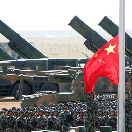 A military parade celebrates the 90th anniversary of the founding of the People’s Liberation Army at the Zhurihe training base in Inner Mongolia in July. Photo: Xinhua