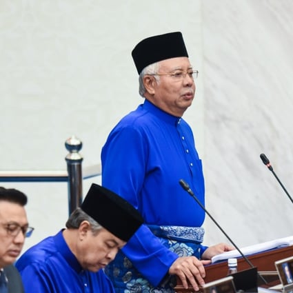 Malaysian Prime Minister Najib Razak delivers the 2018 budget. Photo: AFP