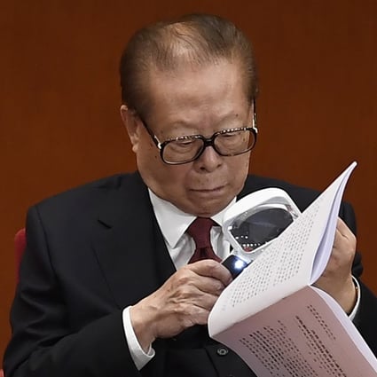 China’s former president, Jiang Zemin, at the Communist Party congress in Beijing. Photo: AFP