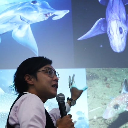 Stan Shea, marine programme director at Bloom Association Hong Kong, presents the research findings. Photo: Sam Tsang