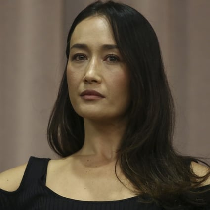Actress Maggie Q attends an environmental panel at the City University of Hong Kong, where she discussed veganism. Photo: Jonathan Wong