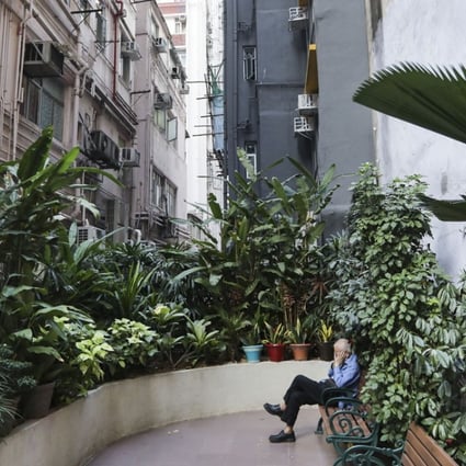Sitting-out areas such as this one on Swatow Street in Wan Chai are havens in densely populated Hong Kong. Photo: Sam Tsang