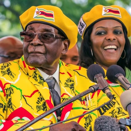 Zimbabwe's President Robert Mugabe (left) is likely facing the end of his iron-fisted reign, with a military takeover of the southern African nation on Wednesday. Earlier in November, he dismissed his Vice-President, a move that many saw as paving the way for his wife Grace (right) to run the country when he dies or steps down. Photo: AFP