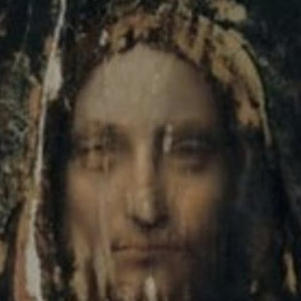 Detail from a photo Thomas Campbell posted of Salvator Mundi, a painting attributed to Leonardo Da Vinci and auctioned for US$450 million, prior to its conservation. Photo: Courtesy of Instagram