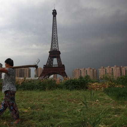 Tianducheng is a luxury real estate development famous for a replica of the Eiffel Tower in the suburbs of the eastern Chinese city of Hangzhou. Photo: Reuters