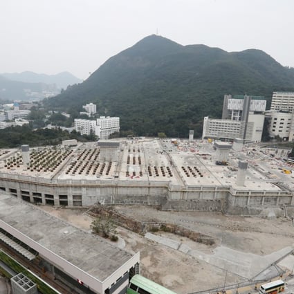 A general view of the Wong Chuk Hang MTR station under construction, as of February 10, 2017. Photo: SCMP / Edward Wong