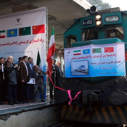 A Chinese cargo train, pictured in Tehran, forms part of the Belt and Road Initiative. Photo: EPA