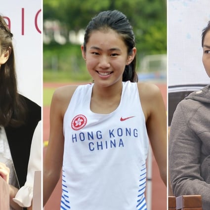 Swimmer Stephanie Au (left) and cyclist Lee Wai-sze (right) have issued a group statement calling on the Hong Kong government and sporting authorities to better protect athletes from sexual abuse, after hurdling champion Vera Lui (centre) revealed she had been a victim. Photo: K.Y. Cheng/ Warton Li/ Dickson Lee
