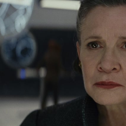 Carrie Fisher starring in her last role as General Leia in Star Wars: The Last Jedi.