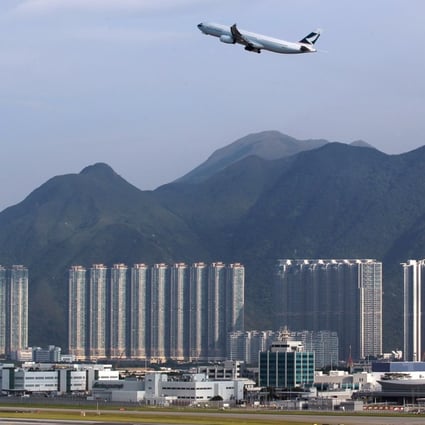 A Cathay Pacific aircraft takes off from Hong Kong International Airport, Chek Lap Kok. Picture: Nora Tam