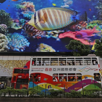 Real big fish: The huge LED screen on the outside of Sogo department store. Photo: Edward Wong