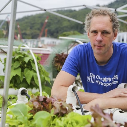 Wouter van Marle established a hydroponics start-up, which allows Hongkongers to use their balcony or rooftop to grow vegetables. Photo: Xiaomei Chen